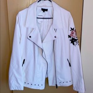 White biker chic jacket